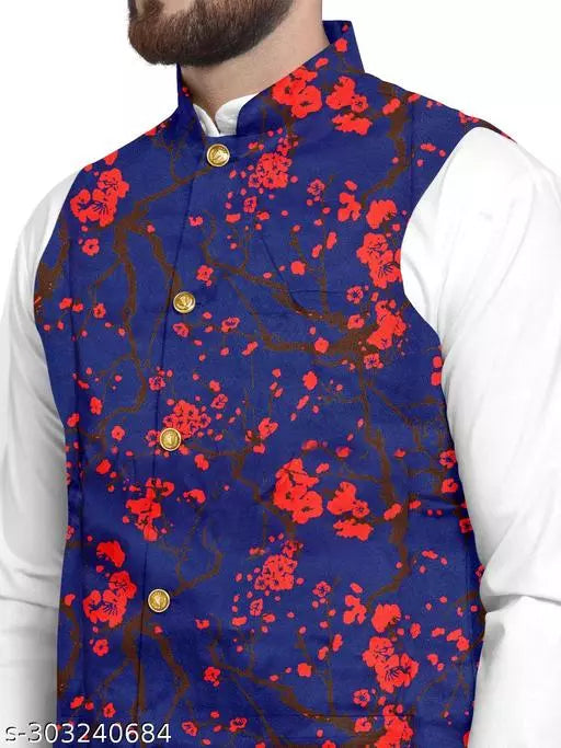 Men's Satin Blend Nehru Jacket OrderMeFirst