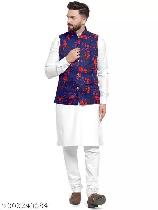 Men's Satin Blend Nehru Jacket OrderMeFirst