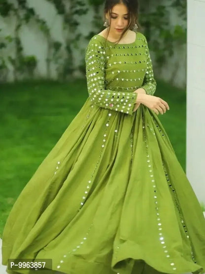 Mirror Work Green Gown OrderMeFirst