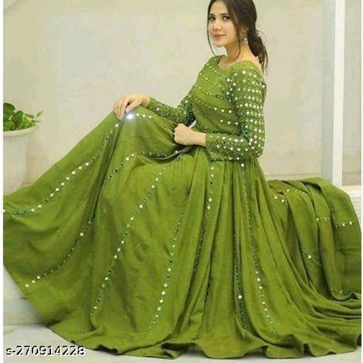 Mirror Work Green Gown OrderMeFirst