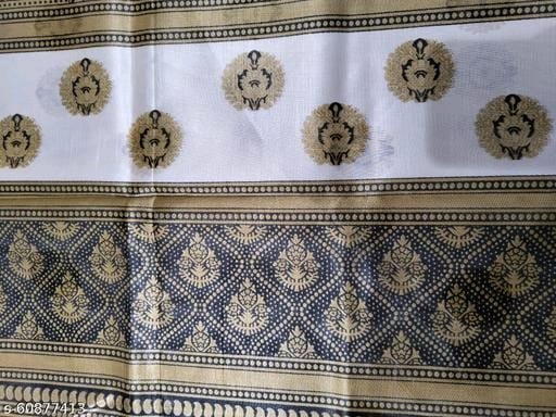 Mysore Silk Art Silk White Tassels and Latkans Saree With Blouse OrderMeFirst