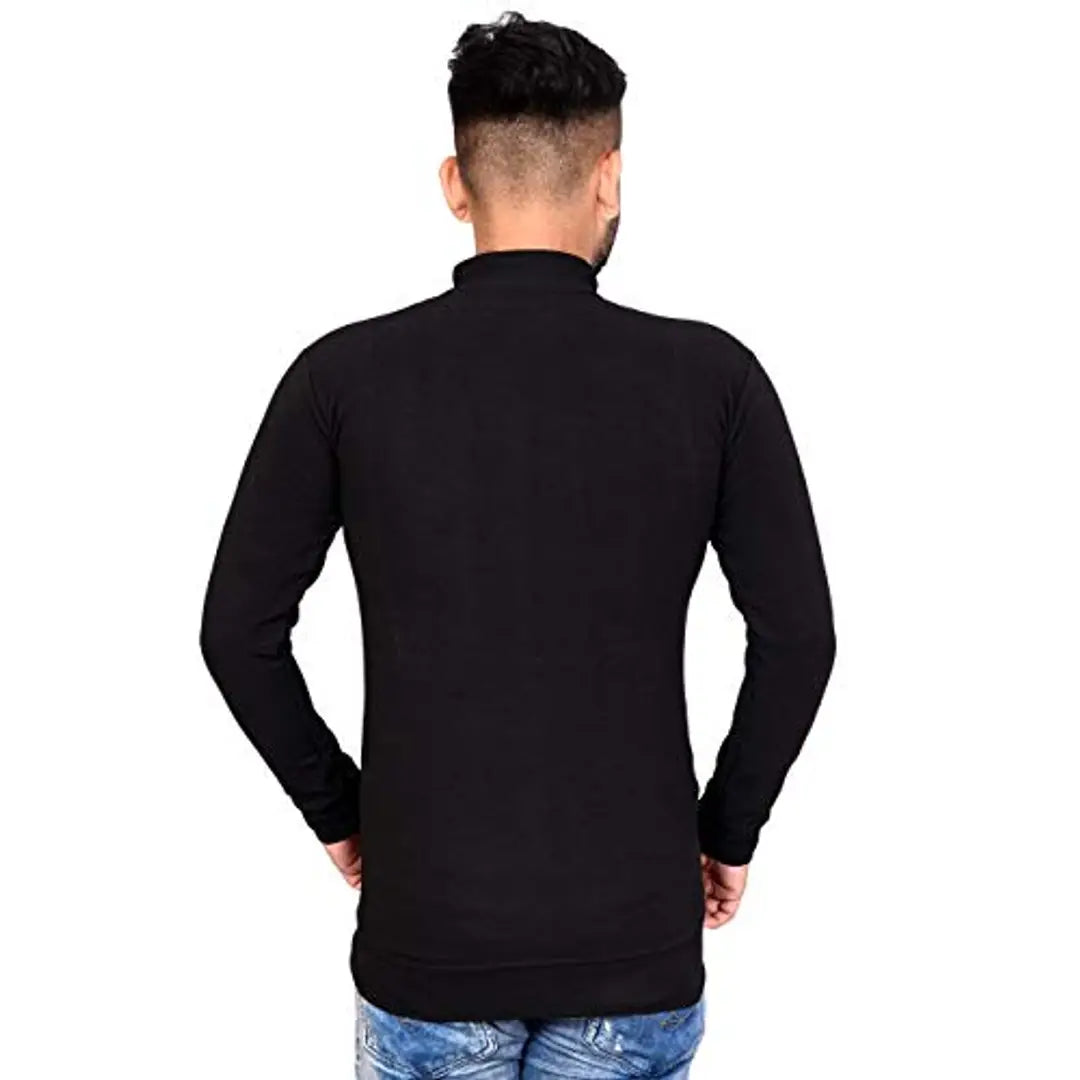 Naresh Chand Rakesh Kumar Jain Men's Men's Regular Jacket (WOOLEN_NEW FULL-ZIP_Black_Free Size) OrderMeFirst