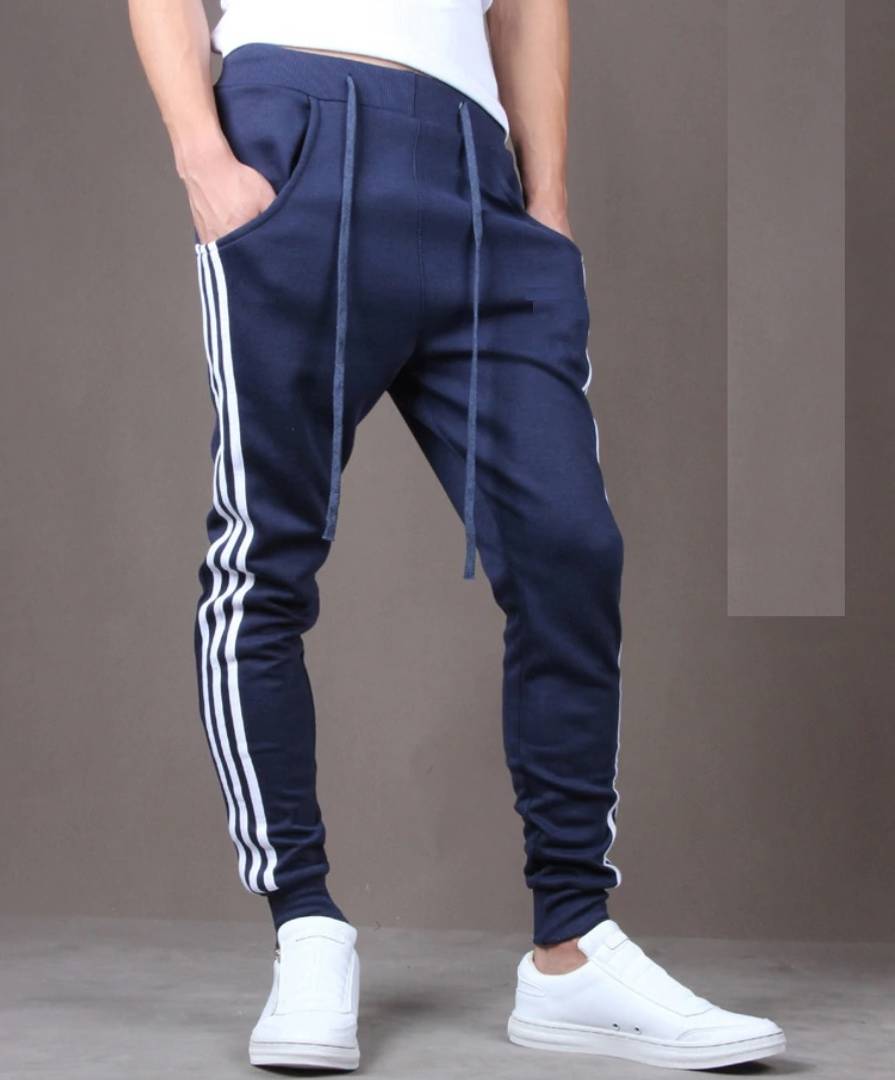 Navy Blue  Polyester Blend Joggers OrderMeFirst