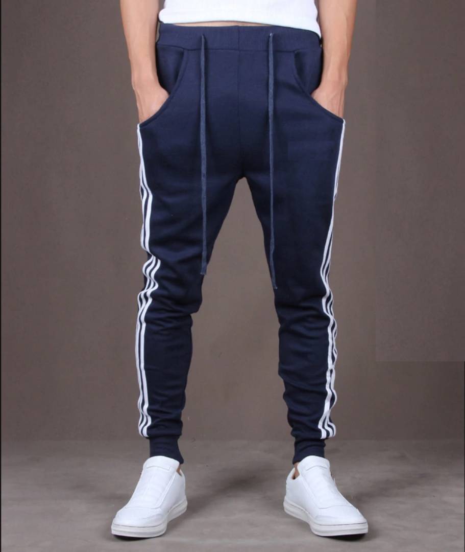 Navy Blue  Polyester Blend Joggers OrderMeFirst