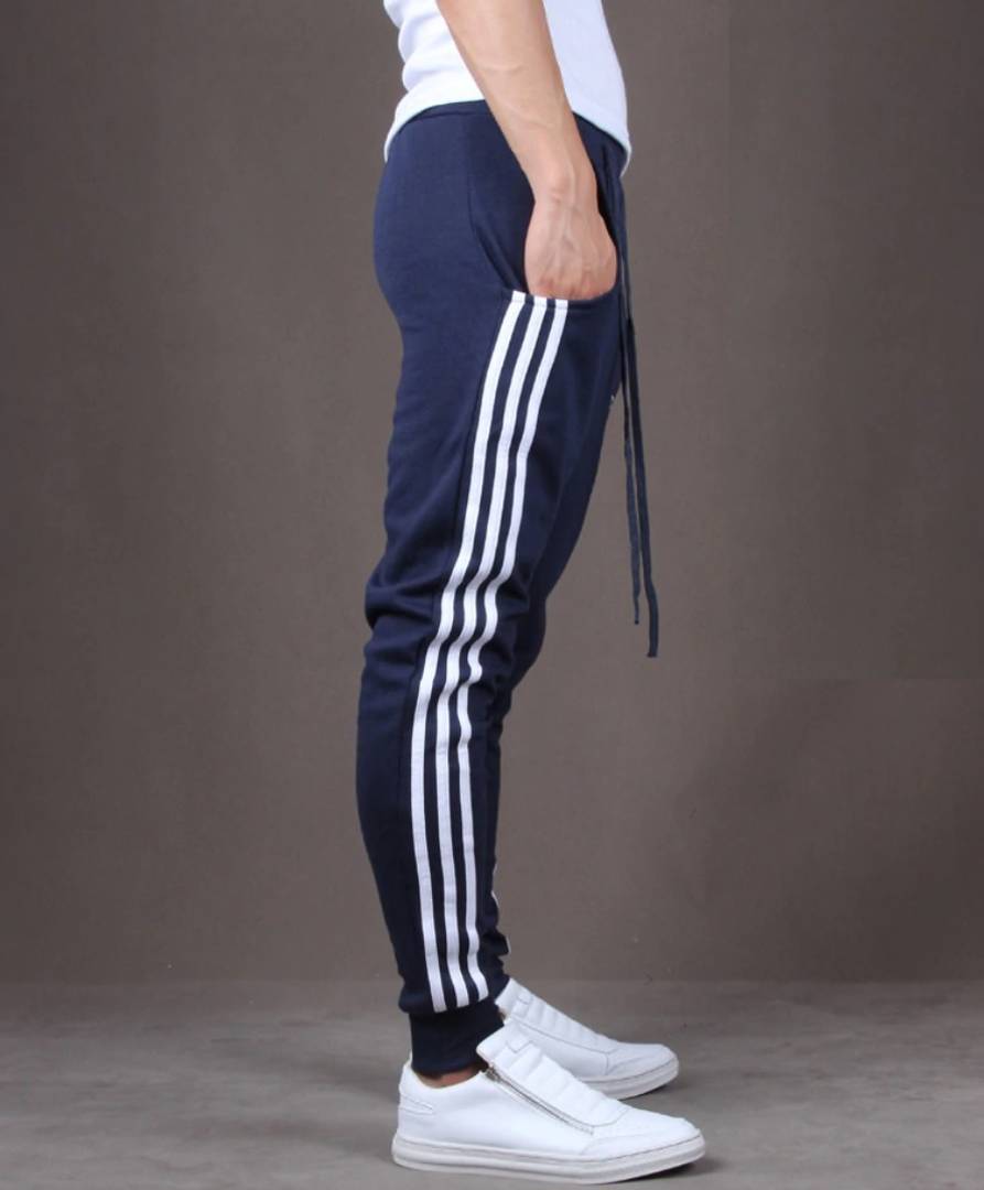 Navy Blue  Polyester Blend Joggers OrderMeFirst