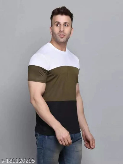 Olive Men's Short Sleeve T-shirt Cotton Blend OrderMeFirst