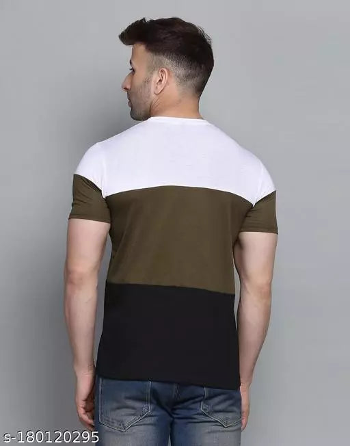 Olive Men's Short Sleeve T-shirt Cotton Blend OrderMeFirst