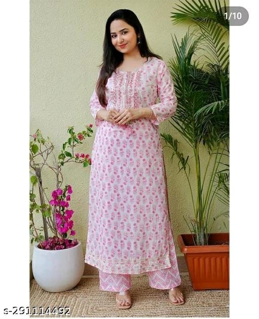 Pink Kurta White Pent OrderMeFirst