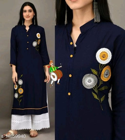 Printed Long Kurti With Palazzos OrderMeFirst