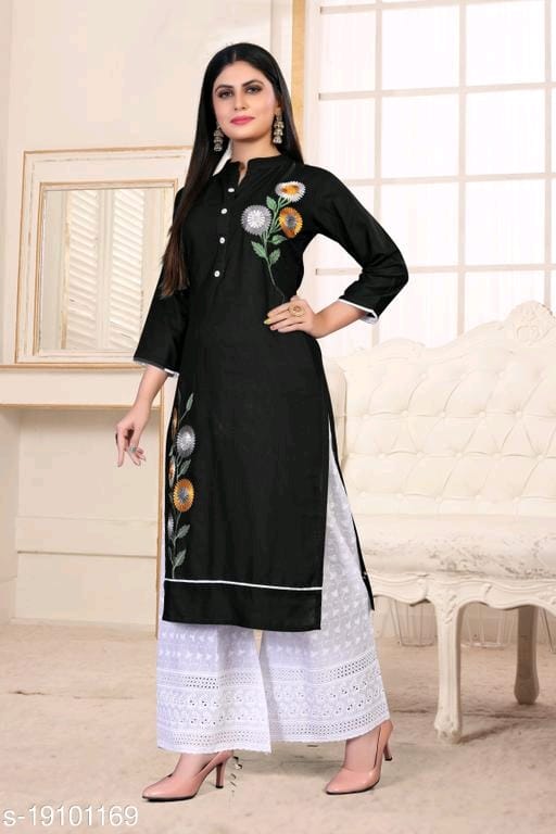 Printed Long Kurti With Palazzos OrderMeFirst