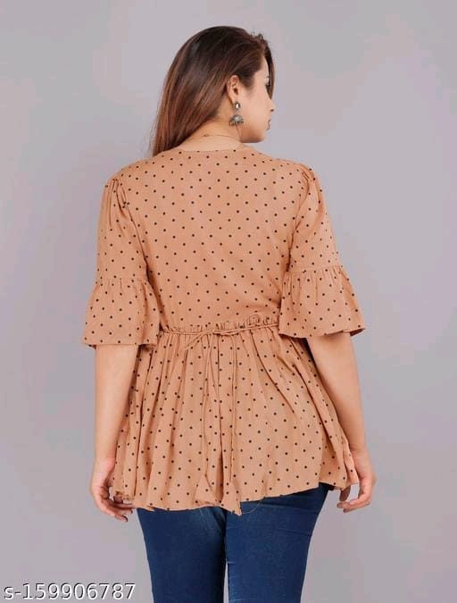 Rayon Dotted SC Women Frill top OrderMeFirst