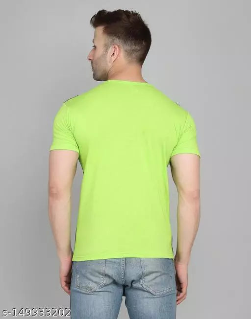 SWIFTLY Men's Pure Cotton 2 Panel Round Neck Half Sleeve T-shirt OrderMeFirst