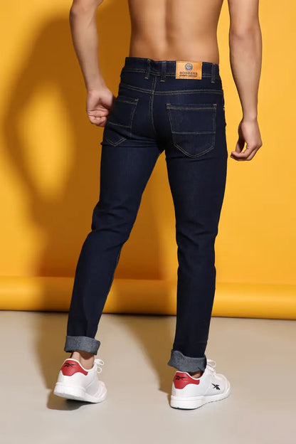 Sobbers Men's Denim Mid Wash Slim Fit  Black Jeans OrderMeFirst