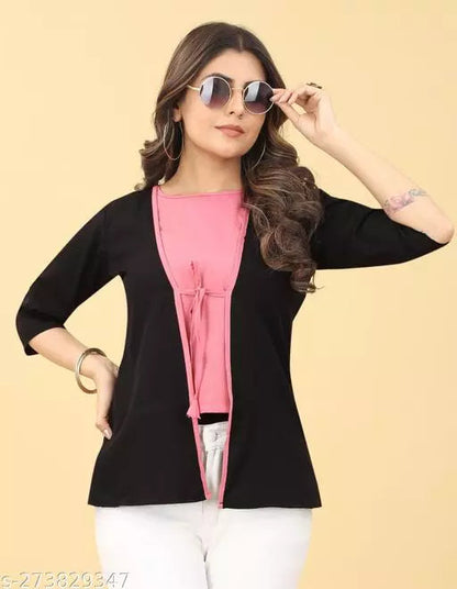 Solid Top With jacket For Women OrderMeFirst