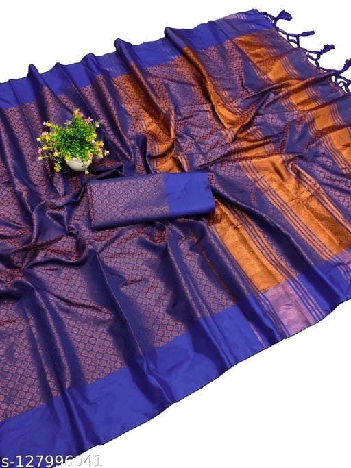 Striped Kanjivaram Cotton Silk, Tissue Saree OrderMeFirst