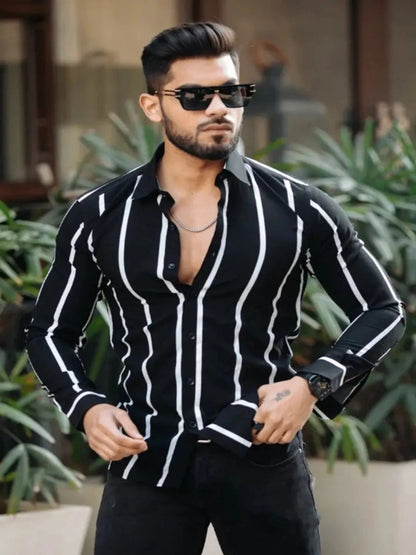 Stylish Lycra Printed Long Sleeves Casual Shirt For Men OrderMeFirst