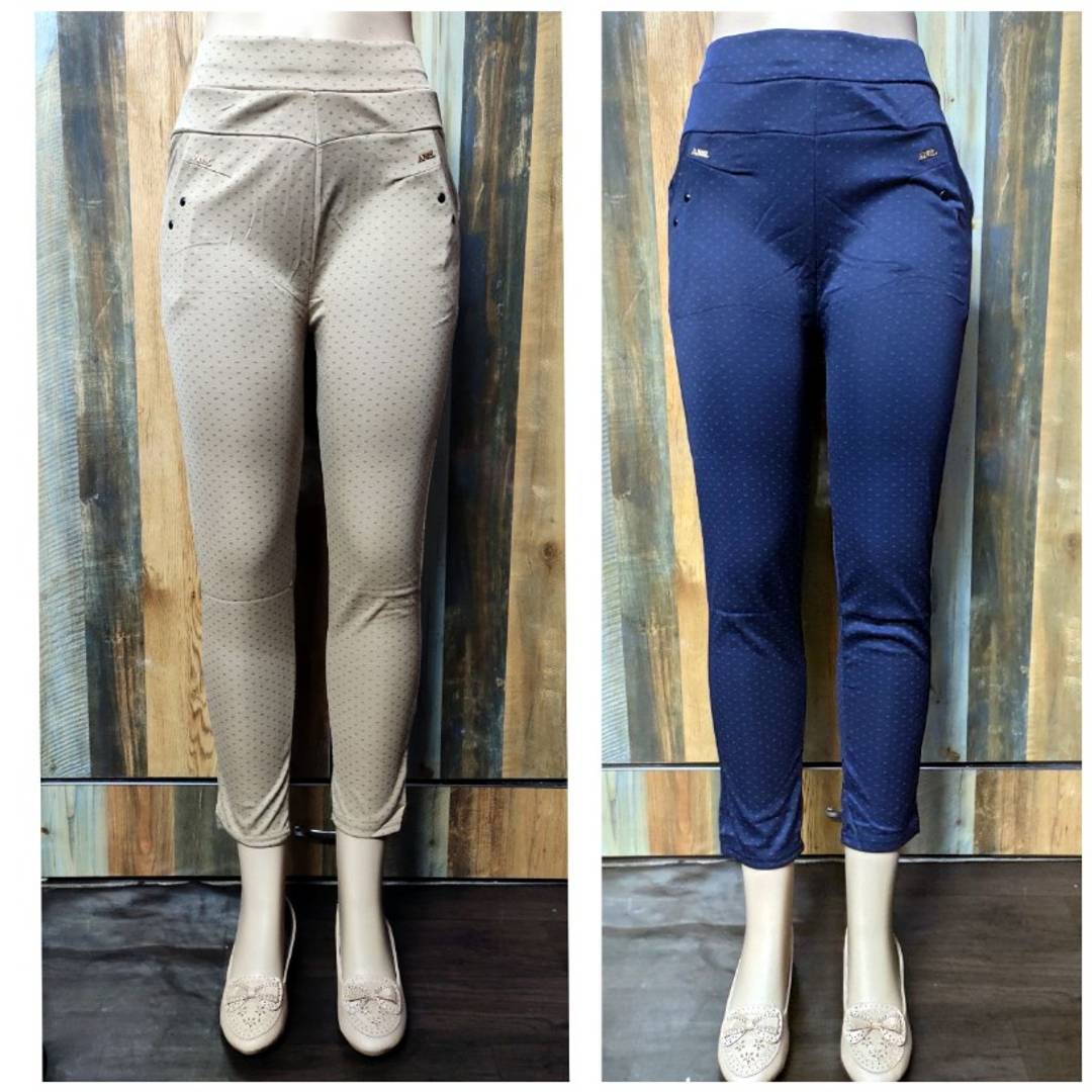 Stylish Poly Cotton Solid Jeggings Combo Of 2 OrderMeFirst