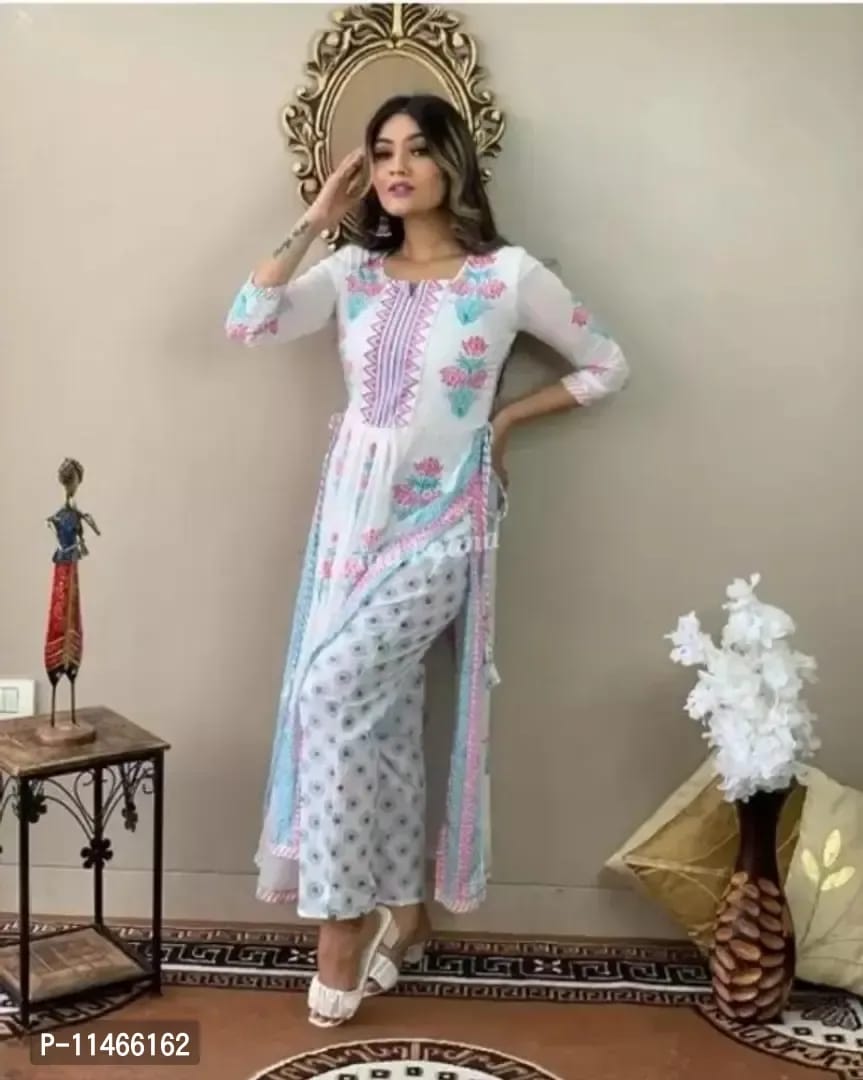 Stylish Rayon Printed Kurta Bottom Set For Women OrderMeFirst