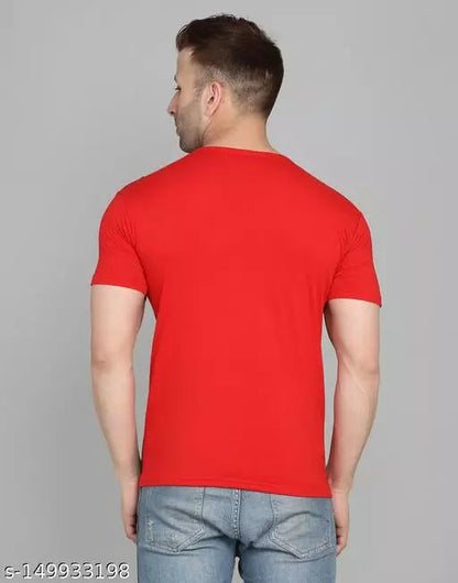 Swiftly Men's Colorblocked Round Red Tshirts OrderMeFirst