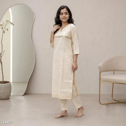 Tissue Silk Slitted Kurti Pant Set