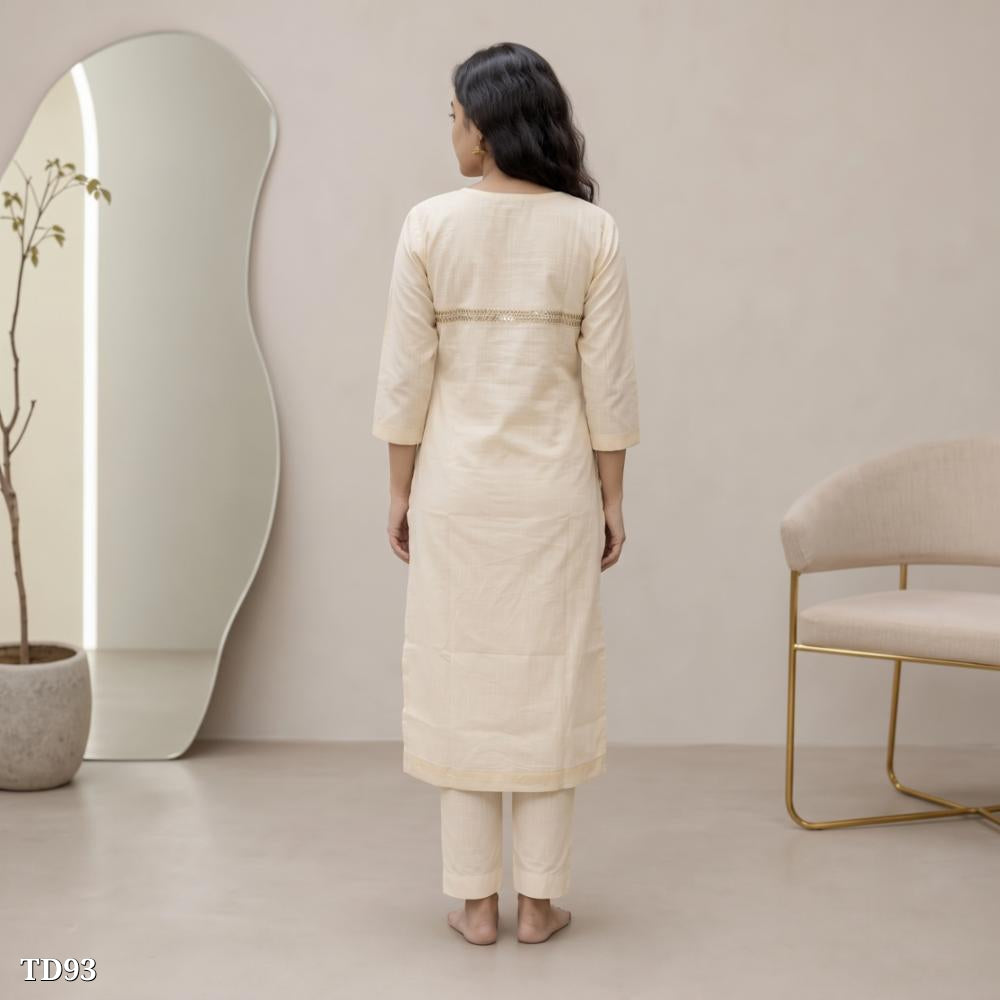 Tissue Silk Slitted Kurti Pant Set