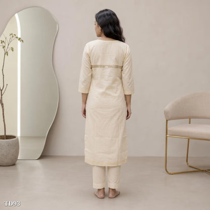 Tissue Silk Slitted Kurti Pant Set