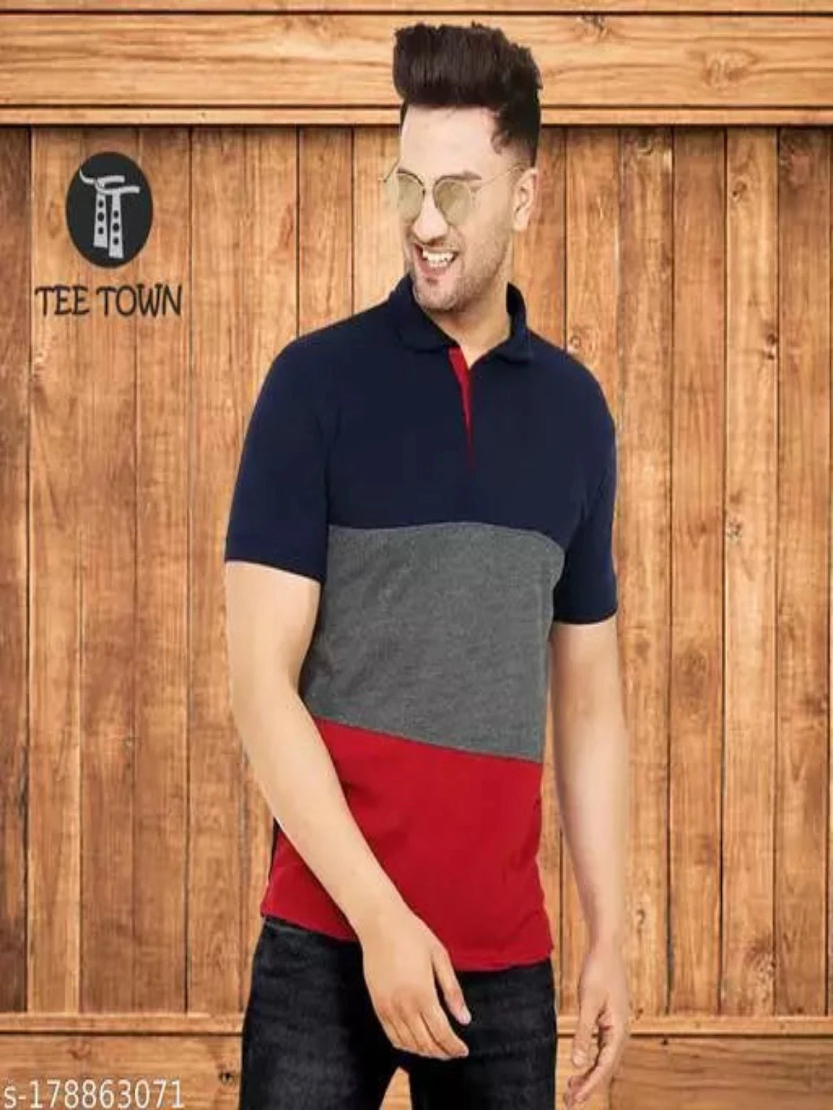 Tee Town Men's Colorblocked Polo Multicolor Tshirts OrderMeFirst