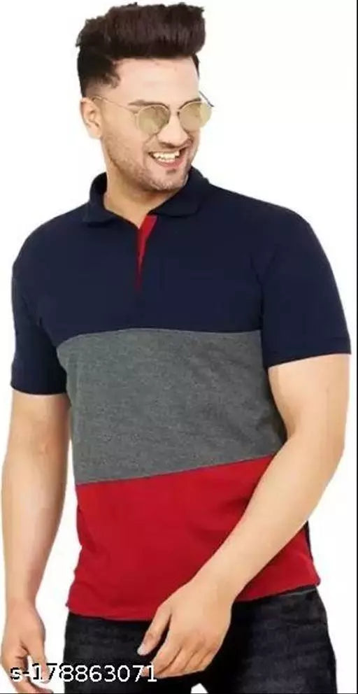 Tee Town Men's Colorblocked Polo Multicolor Tshirts OrderMeFirst