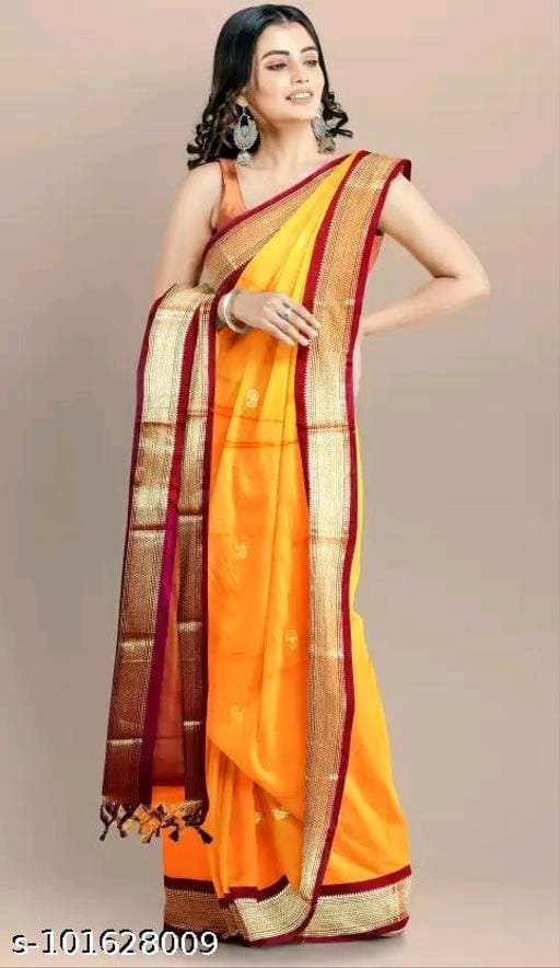 Traditional Paithani Silk Sarees With Contrast Blouse Piece OrderMeFirst