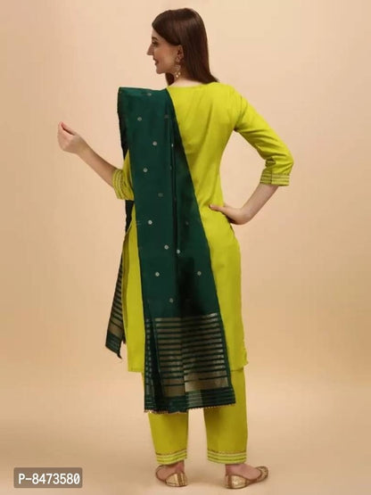 Trendy Women Beautiful Kurta Pant Dupatta Set OrderMeFirst