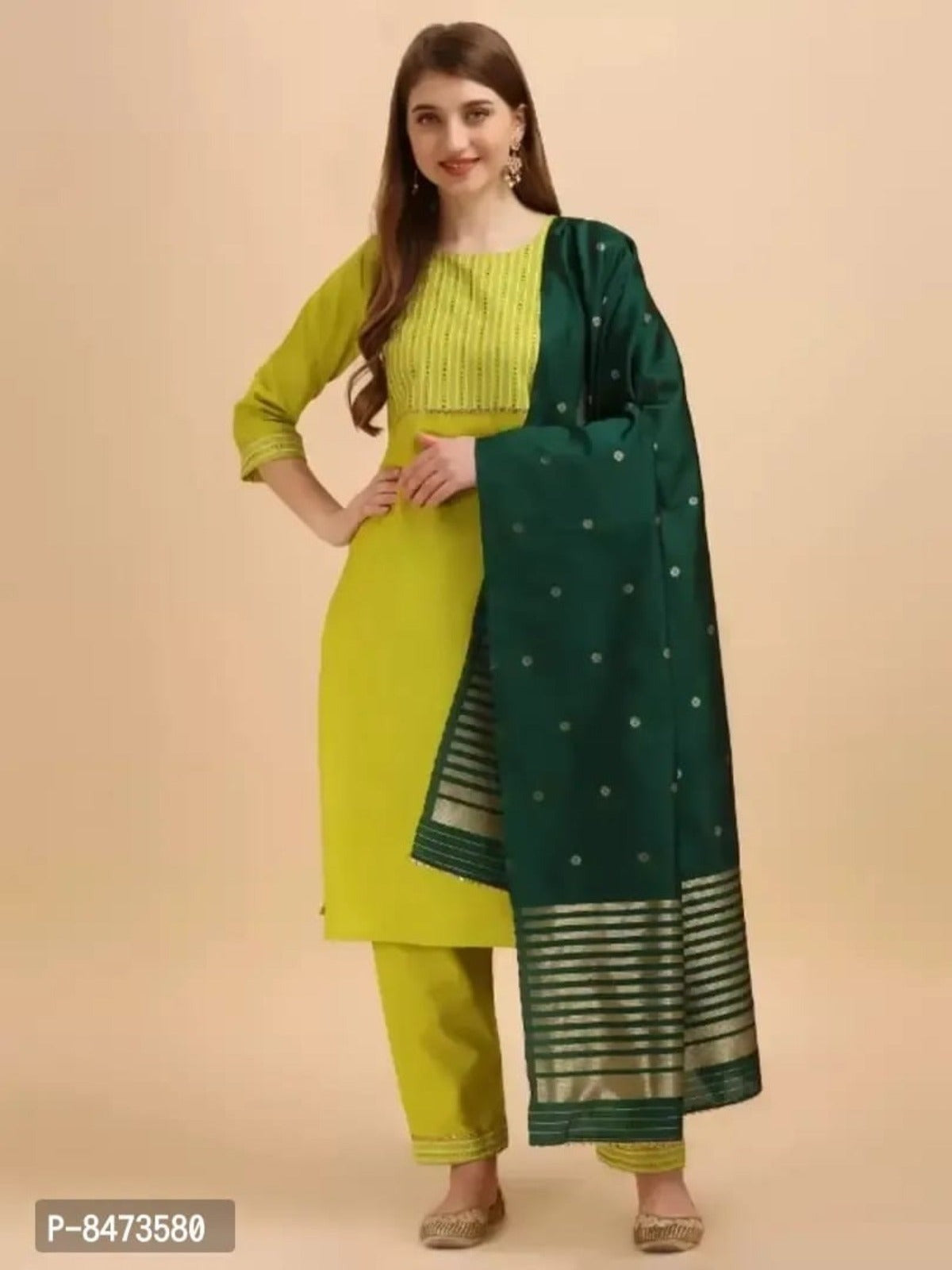 Trendy Women Beautiful Kurta Pant Dupatta Set OrderMeFirst