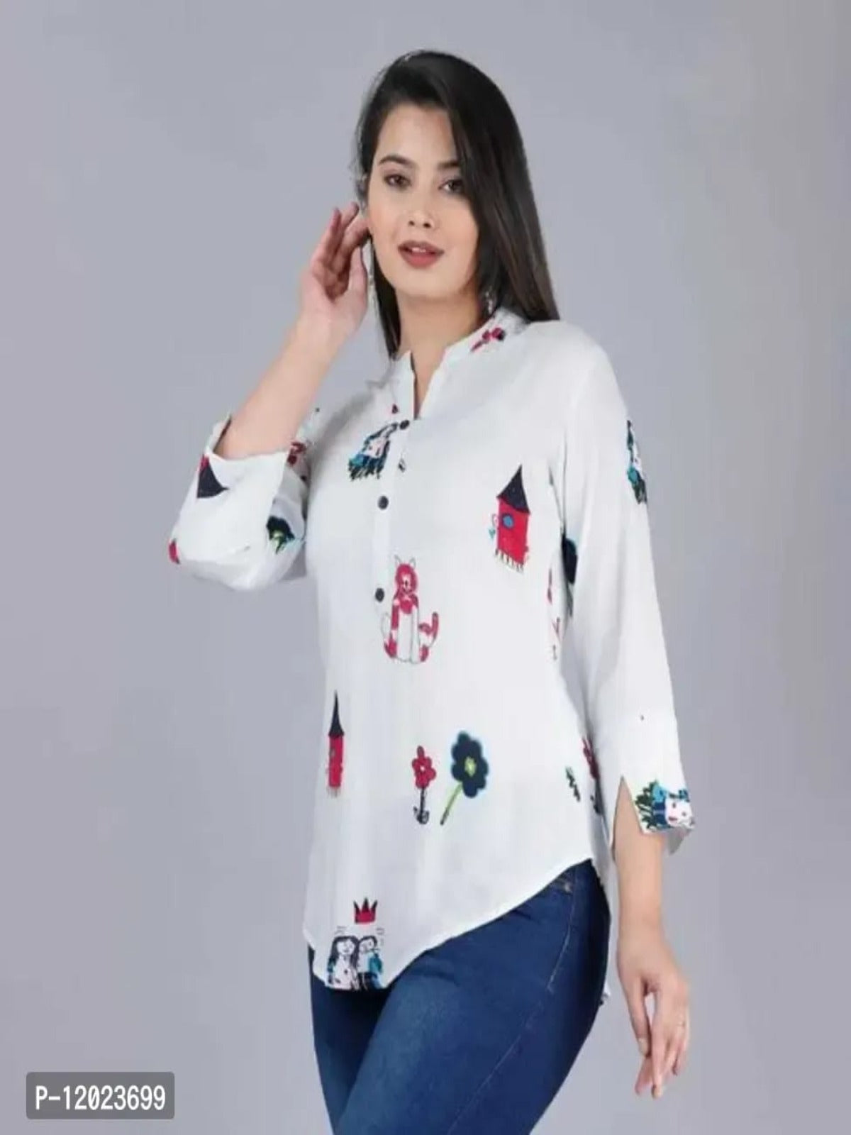 Trendy Women Rayon White Top OrderMeFirst