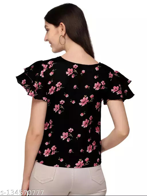 Trendy Womens Double Sleeves Printed Top OrderMeFirst