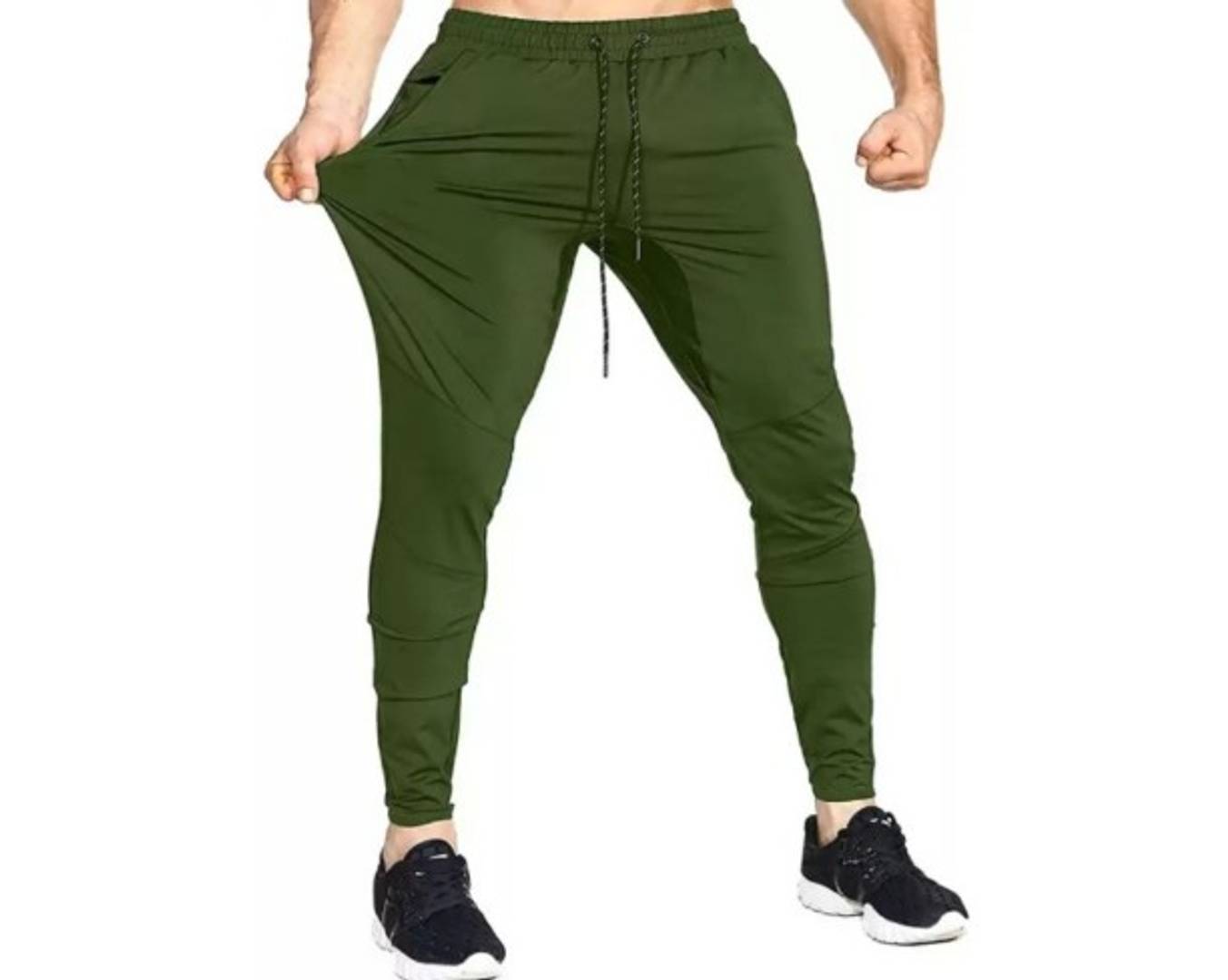 Trouser For Men Stylish Green Lycra Stretchable Pants OrderMeFirst