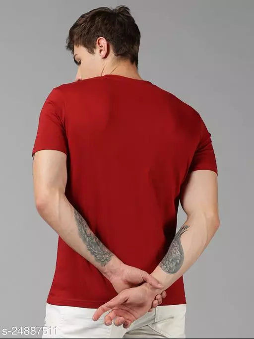 UrGear Men's Printed Round Red Tshirts OrderMeFirst