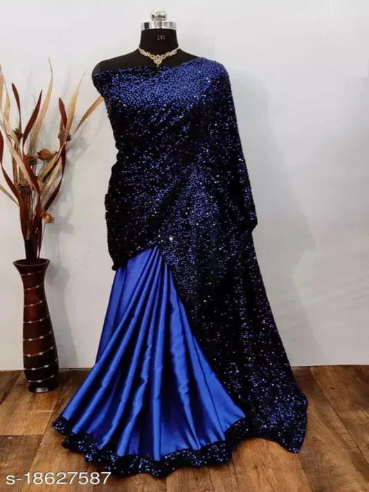 Velvet Sequence Saree OrderMeFirst