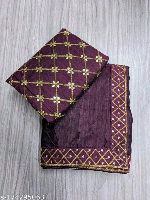 Vichitra Silk Wine Saree OrderMeFirst