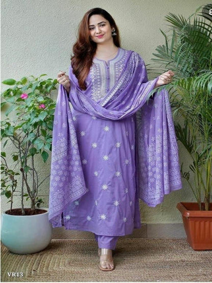 Purple Color Kurti Set