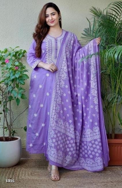 Purple Color Kurti Set