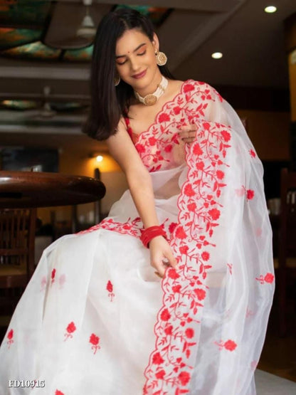 Embroidery Work Sarees For Women