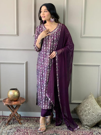 Straight Kurti Pant And Dupatta