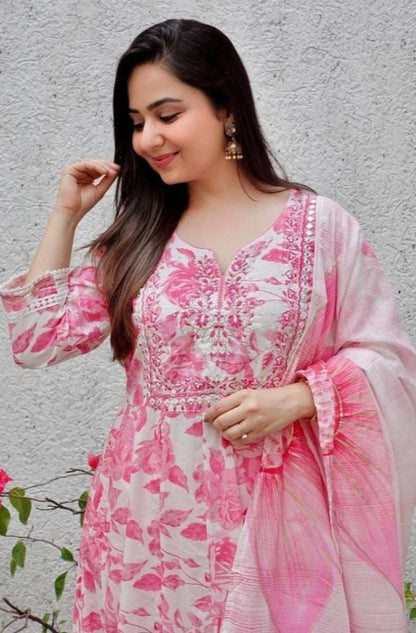 Pink Julli Kurta Set