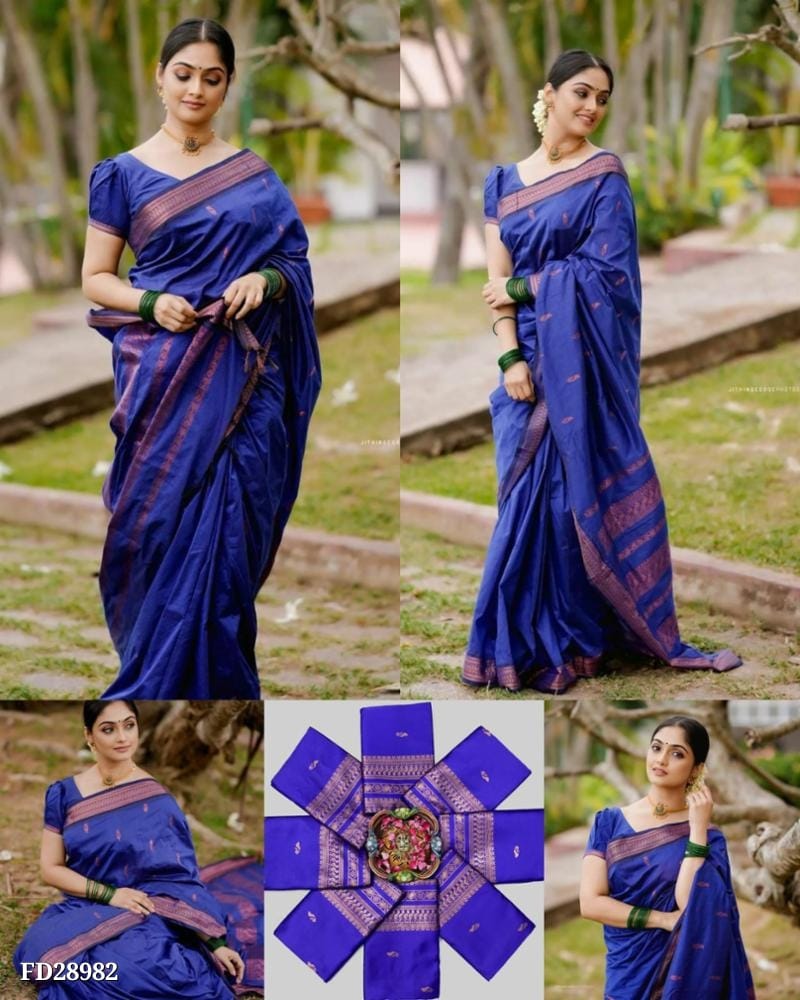 Lichi Silk Saree With Jacquard Border