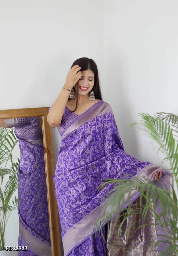 Lavender Silk Saree