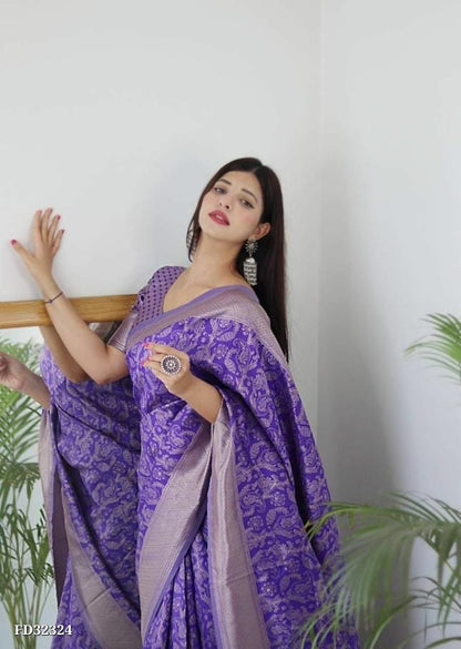 Lavender Silk Saree