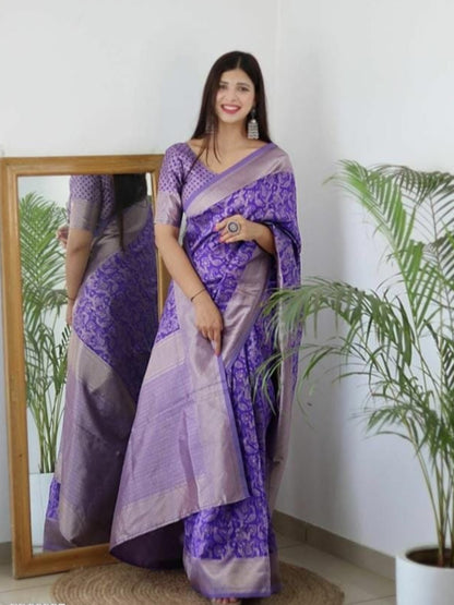 Lavender Silk Saree