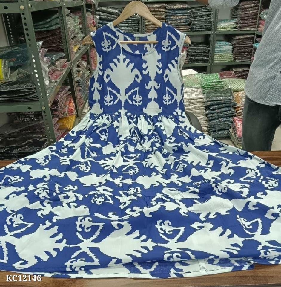 Pure Cotton Lotus Flower Midi Dress