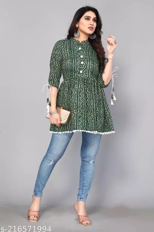 Women Cotton Printed Wear Top OrderMeFirst