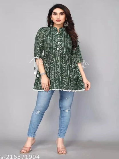 Women Cotton Printed Wear Top OrderMeFirst