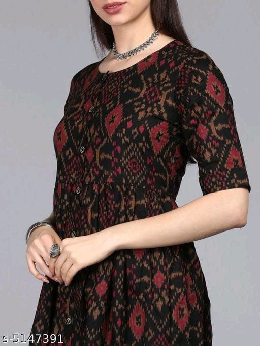 Women Printed Cotton Blend Kurti OrderMeFirst